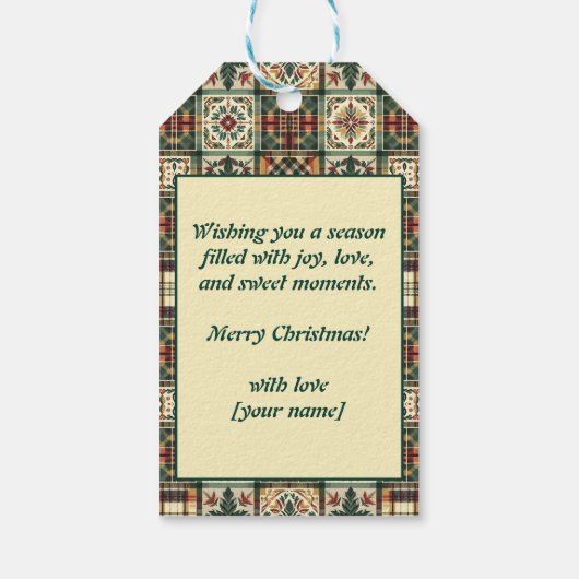 Gingerbread Tennis Grand Slam 🎾🎄aangepaste tekst Cadeaulabel (Achterkant)