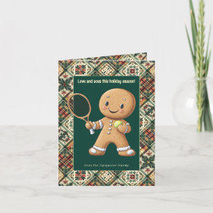 Gingerbread Tennis Grand Slam 🎾🎄aangepaste tekst Feestdagen Kaart