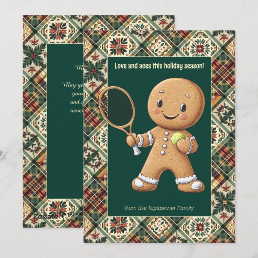 Gingerbread Tennis Grand Slam 🎾🎄aangepaste tekst Feestdagenkaart (Voorkant / Achterkant)