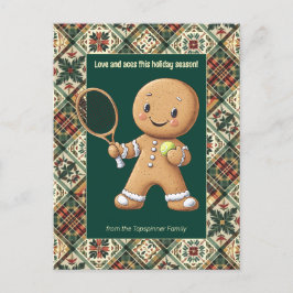 Gingerbread Tennis Grand Slam 🎾🎄aangepaste tekst Feestdagenkaart