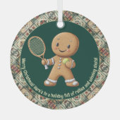 Gingerbread Tennis Grand Slam 🎾🎄aangepaste tekst Glas Ornament (Voorkant)