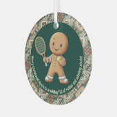 Gingerbread Tennis Grand Slam 🎾🎄aangepaste tekst Glas Ornament (Voorkant links)
