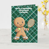 Gingerbread Tennis Grand Slam 🎾🎄aangepaste tekst Kaart (Gele Bloem)