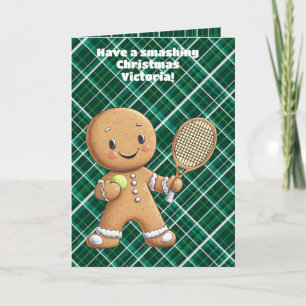 Gingerbread Tennis Grand Slam 🎾🎄aangepaste tekst Kaart