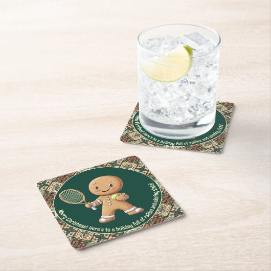 Gingerbread Tennis Grand Slam 🎾🎄aangepaste tekst Kartonnen Onderzetters (Insitu)