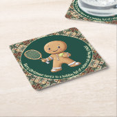 Gingerbread Tennis Grand Slam 🎾🎄aangepaste tekst Kartonnen Onderzetters (Schuin)