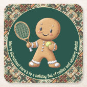 Gingerbread Tennis Grand Slam 🎾🎄aangepaste tekst Kartonnen Onderzetters (Voorkant)
