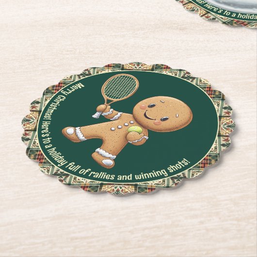 Gingerbread Tennis Grand Slam 🎾🎄aangepaste tekst Kartonnen Onderzetters (Gekanteld)