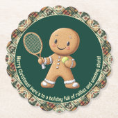 Gingerbread Tennis Grand Slam 🎾🎄aangepaste tekst Kartonnen Onderzetters (Voorkant)