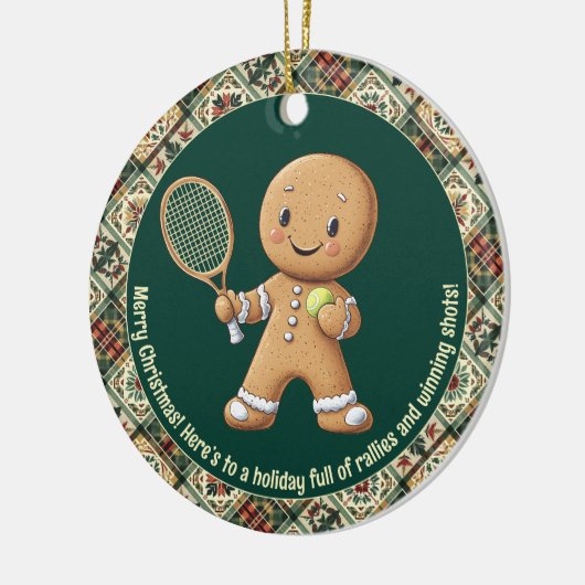 Gingerbread Tennis Grand Slam 🎾🎄aangepaste tekst Keramisch Ornament (Links)