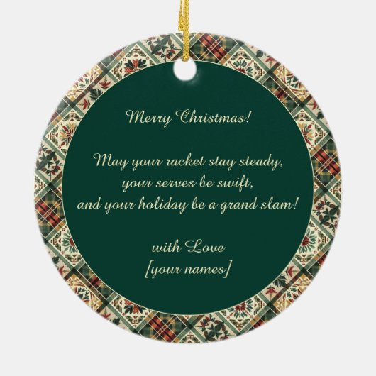 Gingerbread Tennis Grand Slam 🎾🎄aangepaste tekst Keramisch Ornament (Achterkant)