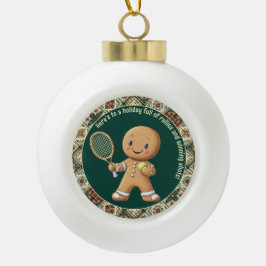 Gingerbread Tennis Grand Slam 🎾🎄aangepaste tekst Keramische Bal Ornament