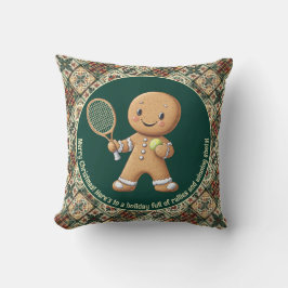 Gingerbread Tennis Grand Slam 🎾🎄aangepaste tekst Kussen