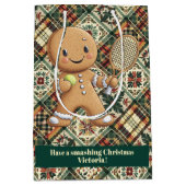 Gingerbread Tennis Grand Slam 🎾🎄aangepaste tekst Medium Cadeauzakje (Voorkant)