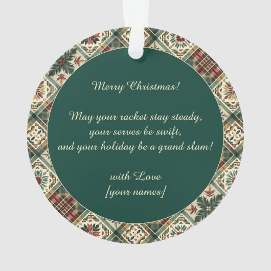 Gingerbread Tennis Grand Slam 🎾🎄aangepaste tekst Ornament (achterkant)