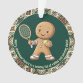 Gingerbread Tennis Grand Slam 🎾🎄aangepaste tekst Ornament (voorkant)