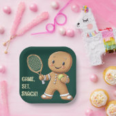 Gingerbread Tennis Grand Slam 🎾🎄aangepaste tekst Papieren Bordje (Feest)