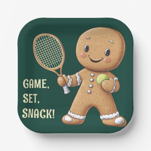 Gingerbread Tennis Grand Slam 🎾🎄aangepaste tekst Papieren Bordje (Voorkant)