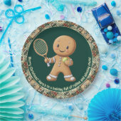 Gingerbread Tennis Grand Slam 🎾🎄aangepaste tekst Papieren Bordje (Feest)