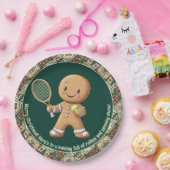 Gingerbread Tennis Grand Slam 🎾🎄aangepaste tekst Papieren Bordje (Feest)