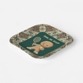 Gingerbread Tennis Grand Slam 🎾🎄aangepaste tekst Papieren Bordje (Gebogen)