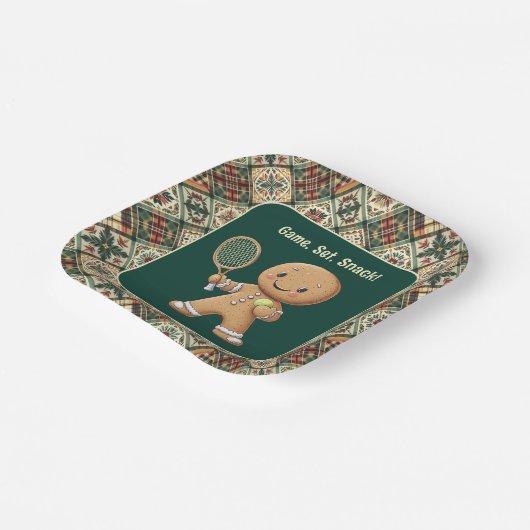Gingerbread Tennis Grand Slam 🎾🎄aangepaste tekst Papieren Bordje (Gebogen)
