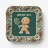 Gingerbread Tennis Grand Slam 🎾🎄aangepaste tekst Papieren Bordje (Voorkant)