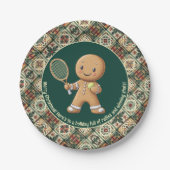 Gingerbread Tennis Grand Slam 🎾🎄aangepaste tekst Papieren Bordje (Voorkant)