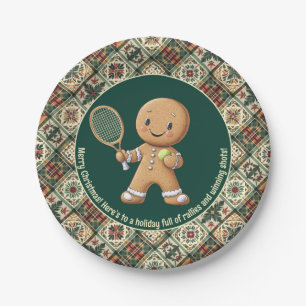Gingerbread Tennis Grand Slam 🎾🎄aangepaste tekst Papieren Bordje