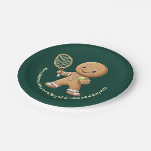 Gingerbread Tennis Grand Slam 🎾🎄aangepaste tekst Papieren Bordje