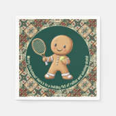 Gingerbread Tennis Grand Slam 🎾🎄aangepaste tekst Servet (Voorkant)