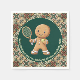 Gingerbread Tennis Grand Slam 🎾🎄aangepaste tekst Servet