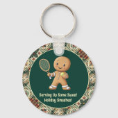 Gingerbread Tennis Grand Slam 🎾🎄aangepaste tekst Sleutelhanger (Voorkant)
