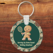 Gingerbread Tennis Grand Slam 🎾🎄aangepaste tekst Sleutelhanger (Voorkant)