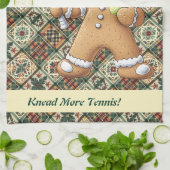 Gingerbread Tennis Grand Slam 🎾🎄aangepaste tekst Theedoek (Gevouwen)