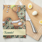 Gingerbread Tennis Grand Slam 🎾🎄aangepaste tekst Theedoek (Quarter Fold)