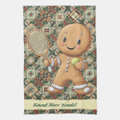 Gingerbread Tennis Grand Slam 🎾🎄aangepaste tekst Theedoek (Verticaal)