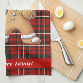 Gingerbread Tennis Grand Slam 🎾🎄aangepaste tekst Theedoek (Quarter Fold)
