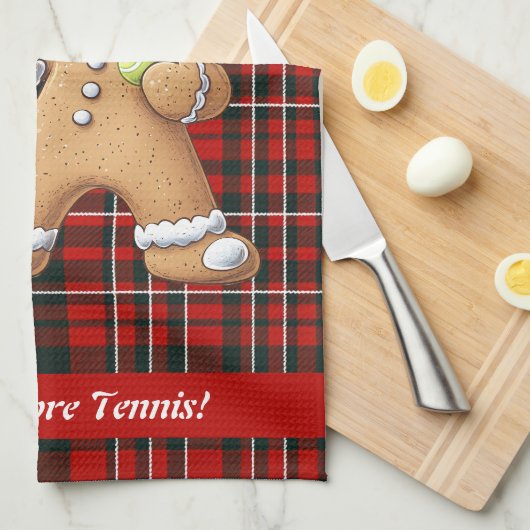 Gingerbread Tennis Grand Slam 🎾🎄aangepaste tekst Theedoek (Quarter Fold)