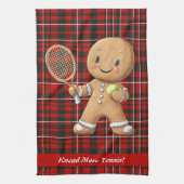 Gingerbread Tennis Grand Slam 🎾🎄aangepaste tekst Theedoek (Verticaal)