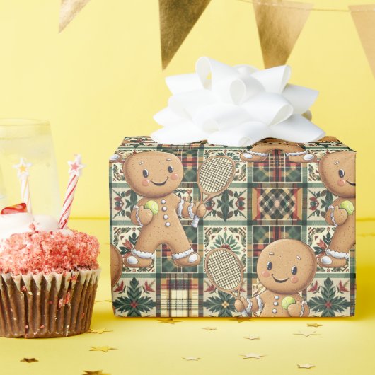 Gingerbread Tennis Grand Slam 🎾🎄 Cadeaupapier (Verjaardagsfeest)