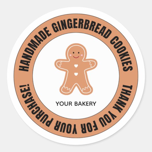 Gingerbread Thank You for Your Order Ronde Sticker (Voorkant)