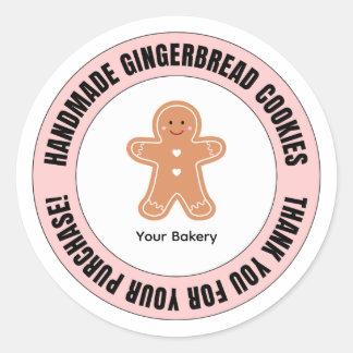 Gingerbread Thank You for Your Order Ronde Sticker
