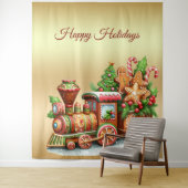 Gingerbread Train Holiday Achtergrond Wandkleed (In situ)