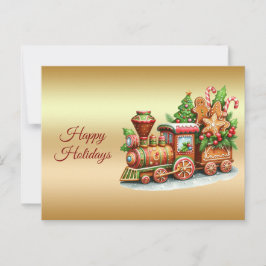 Gingerbread Train Holiday Briefkaart