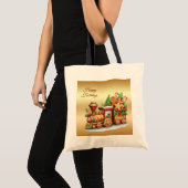 Gingerbread Train Holiday Canvas tas (Voorkant (product))