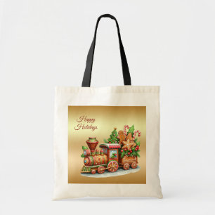Gingerbread Train Holiday Canvas tas