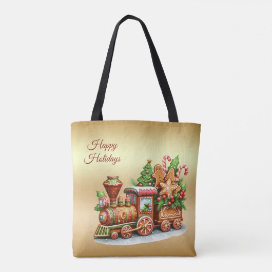 Gingerbread Train Holiday Canvas tas (Achterkant)