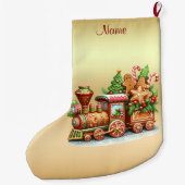 Gingerbread Train Holiday Christmas Stocking Grote Kerstsok (Achterkant)