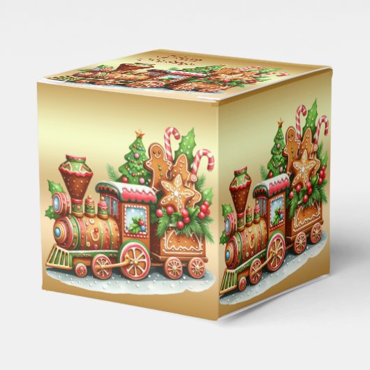 Gingerbread Train Holiday Gift Box Bedankdoosjes (Voorkant Zijde)